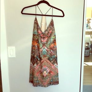 Lavender Brown multi colored dress small